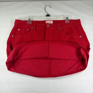 Universal Thread Womens Red‎ Corduroy Mini Skirt Size 12 Cotton 5-Pocket Classic thumbnail 6