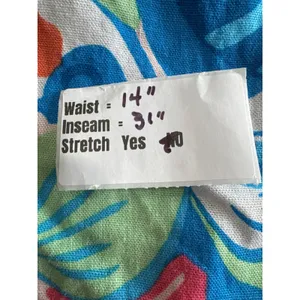 Sincerely Jules Tropical Floral Linen Blend‎ Wide Leg Pants Blue Pink Medium NWT thumbnail 3