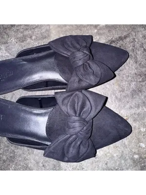 J. Crew Navy Blue Suedes Bow Mules Size 9 thumbnail 7