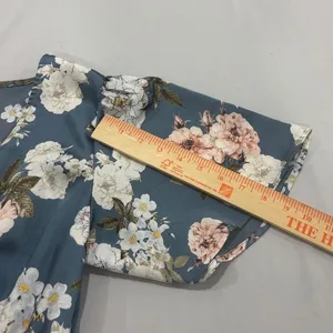 Baltic Born Dusty Blue Floral Maxi Dress V-Neck Flutter Sleeve Wedding Guest M thumbnail 9