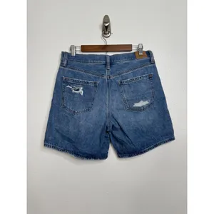 American Eagle 90s Boyfriend Bermuda Distressed Denim Shorts Blue Women‎ Size 10 thumbnail 2