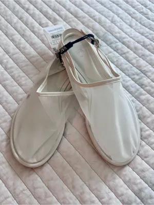 NWT Zara White Mesh Minimalist Round Toe Mules Flats Size 36 US 6 thumbnail 7