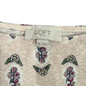 Loft All Over Floral Ruffle Sleeve Blouse in Pink, Size XL​ thumbnail 2