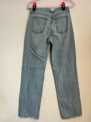 Abercrombie & Fitch Light Blue Straight-Leg Jeans thumbnail 6