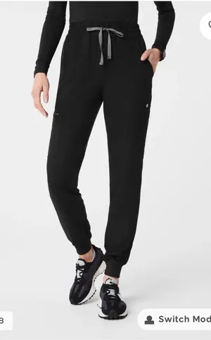 Figs Black Jogger Pants with Gray Drawstring thumbnail 1