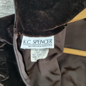 Vintage KC Spencer Velvet Maxi Dress Sz 6 Brown Turtleneck Whimsigoth Cocktail thumbnail 3