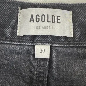 AGOLDE High Rise Straight‎ Leg Jeans Faded Black Raw Hem Size 30 Button Fly thumbnail 3