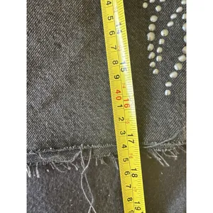Levi's High Rise Deconstructed Button Fly Studded Denim Premium Skirt Size 24‎ thumbnail 7
