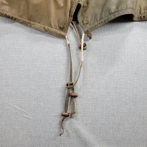 Vintage Imagination Women's Jacket M Brown Leather Hooded Oversized Fishtail thumbnail 6