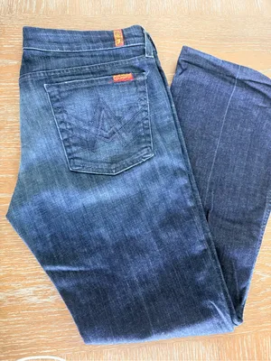 Women’s VTG 7 For All Mankind A-Pocket Bootcut Jeans Sz 31 Made in USA thumbnail 1