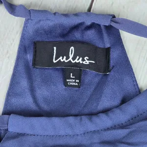 Lulus Be Mellow Denim Blue Maxi Dress Halter Neck Sleeveless 43595 Large NEW thumbnail 5