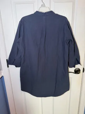 Tuckernuck Pomander Place Polly Navy Blue Lagenlook Tunic Dress SZ S thumbnail 3