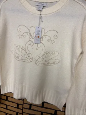 Haute hippie cream swan sweater size XS thumbnail 3