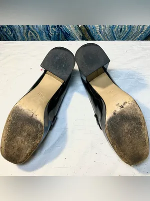 H&M Black Patent Loafers Chunky Block Heel Whimsy Goth Dark Academia 90s Y2K 8 thumbnail 6