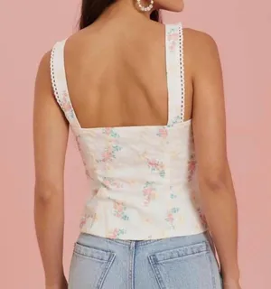 Altar'd State NWT mattie floral hook embroidered corset. Size Medium thumbnail 2