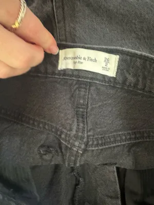 Abercrombie & Fitch black denim mini skirt size 26 thumbnail 4