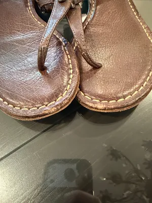 Frye Dark Brown Leather T-Strap Sandals thumbnail 4
