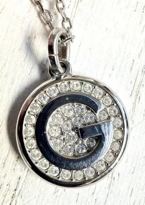 Swarovski “G” Crystal Initial Pendant Necklace thumbnail 1