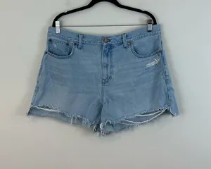 Madewell Relaxed Mid Length Light Wash Denim Shorts Size 32 Women's thumbnail 1