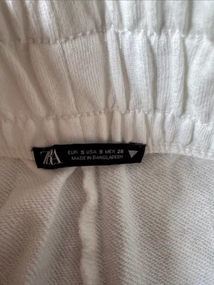 Zara White Women's Athletic Elastic-Waist Shorts thumbnail 2