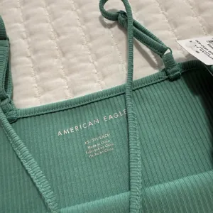 American Eagle Sleeveless Ribbed Cropped Tank Top Shirt Sz XS Extra Small Aqua thumbnail 7