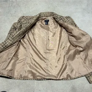 R.Q.T Brown & Gold Tweed Blazer Button Up Jacket Women’s Size 12 thumbnail 4
