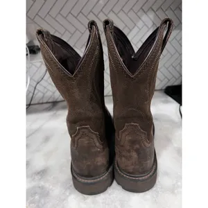 Ariat Groundbreaker Work Boots Men’s 8.5D Brown Steel Toe Pull-On Leather ASTM thumbnail 7