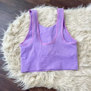 NWOT purple New Balance seamless cropped sports bra Size M thumbnail 3