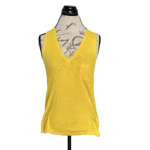 Madewell Womens Blouse Top Tank Sleeveless Preppy Bohemain Boho Yellow Sz Small thumbnail 2