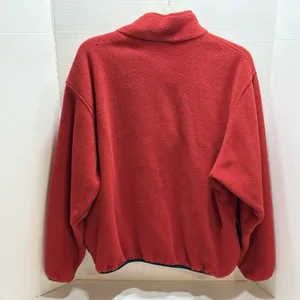 L.L. BEAN Woman Vintage Red Half Zipper Fleece Sweatshirt Pockets Logo XL thumbnail 3