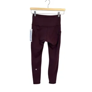 Lululemon Wunder Train High-Rise Tight size 6 with Pockets 25" Goodnight Plum thumbnail 2