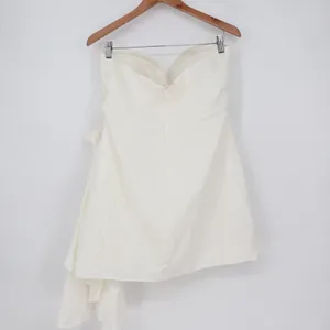 Showpo Betsy White Strapless Draped Rose Mini Dress Size 12 SD24090153 thumbnail 12