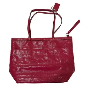 Coach Legacy Stitched Signature C Tote Bag Berry Pink Patent Leather‎ Preppy Y2K thumbnail 3