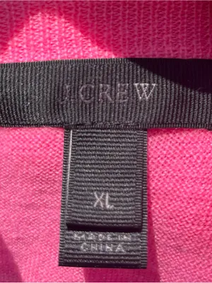 J.Crew Neon Pink Lightweight 100% Merino Wool Jackie Cardigan Sweater Size XL thumbnail 2