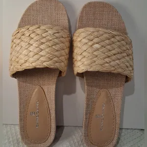 NEW Bandolino Natural Woven Straw Weave Deedee Slide Sandals Women's size 7.5 thumbnail 1