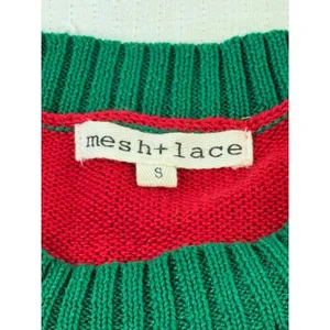 Mesh Lace Womens Size S Red Green White Snowflake Holiday Ugly Christmas Sweater thumbnail 3