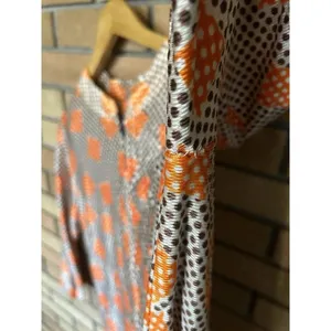 Vintage Lane Bryant Dress Women's Long Sleeve Maxi 70s Retro Groovy Patterned thumbnail 6
