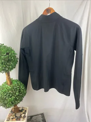 Reebok Black Long Sleeve Quarter Zip Athletic Sport Top M thumbnail 3