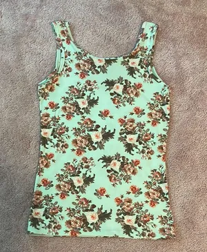 Rue 21 Mint Floral Tank Top thumbnail 4