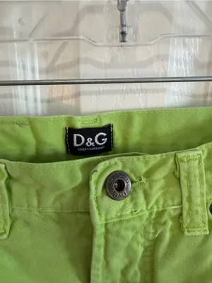 Dolce & Gabbana D&G Vintage 90s Y2K Lime Green Trousers Size 28 thumbnail 2