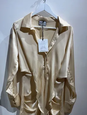 Jaus Champange Tie Button Up Mini Dress (AJA MINI DRESS) thumbnail 1