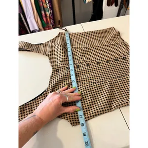 Maeve x Anthropologie Brown Checkered Jacquard Bustier Tank Top Size Large thumbnail 7