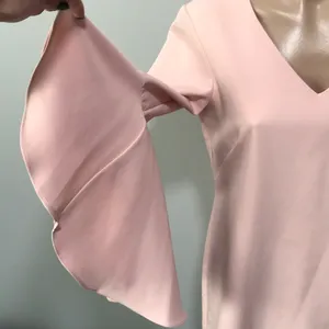 Roz & Ali Pink Waterfall Trumpet Bell Sleeve Dress thumbnail 3