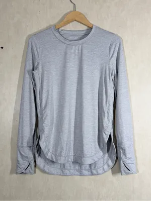Athleta Women’s Uptempo Top Shirt Longsleeve Cozy in Gray S thumbnail 2