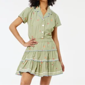 Roller Rabbit Ocaso Ashton Skirt Womens Size 36” XXS Green Fruit Shrimp Spritz thumbnail 8