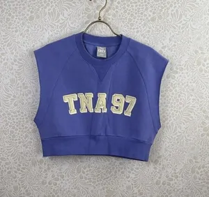 TNA by Aritzia Cozy Fleece Purple Sleeveless Crop Sweatshirt - Size - Medium thumbnail 1