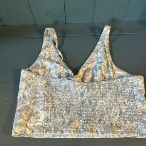 NWOT Abercrombie & Fitch Floral Linen Crop Top | Size Large thumbnail 10