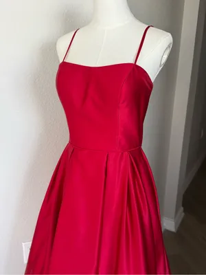 Betsy & Adam Red Fit & Flare Ballgown thumbnail 2