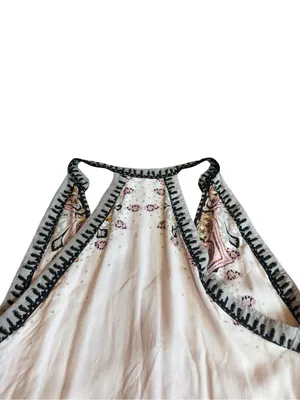 Free People Pink Black Boho Paisley Halter Mini Dress Sleeveless Small Women's thumbnail 9