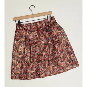 Anthropologie MAEVE Rosie Floral‎ Skirt Pleated Metallic Brocade Pockets Small thumbnail 8